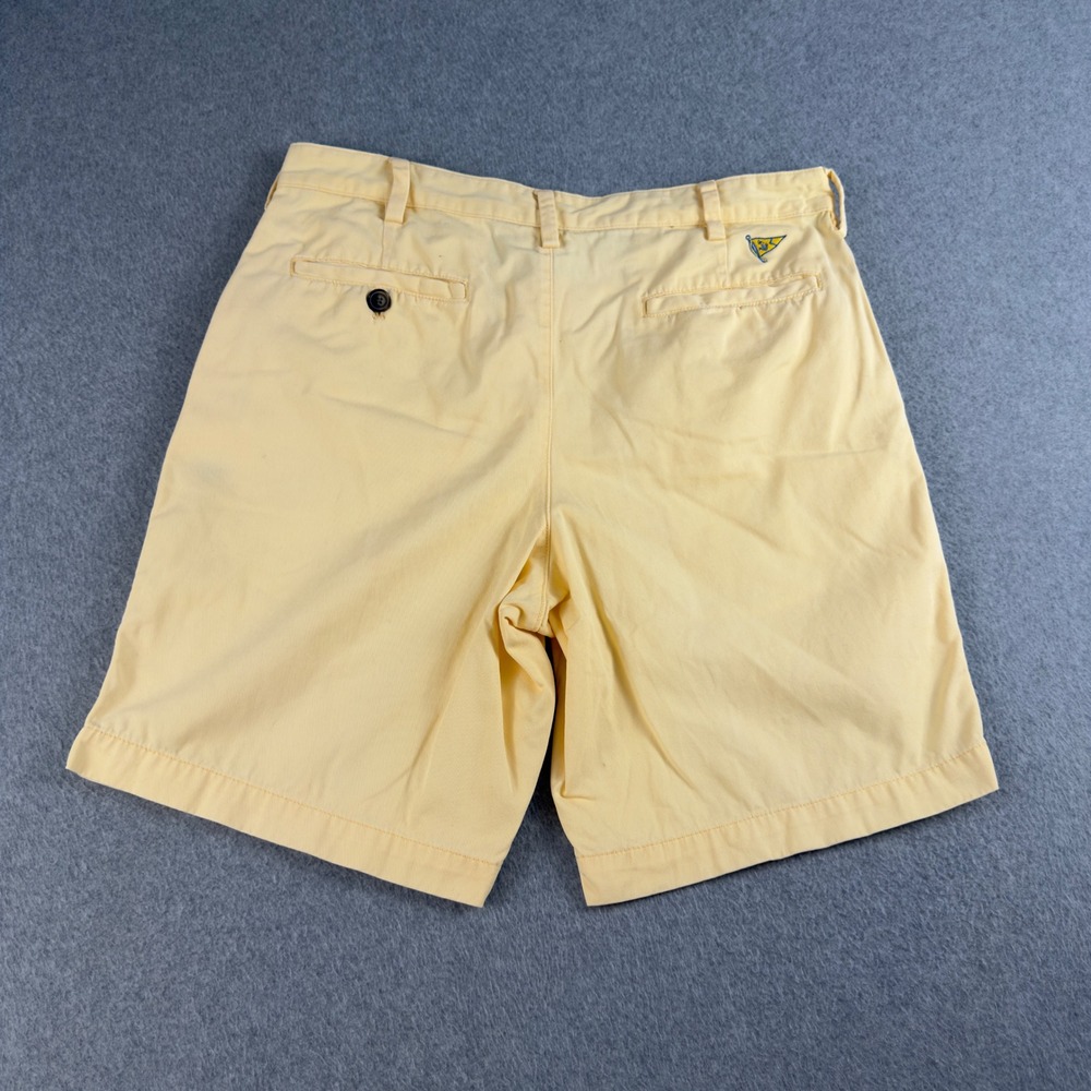 Reed Edward Summer Wash Chino Shorts Yellow Mens 34 Preppy Cotton Twill 9.5in - Picture 3 of 6